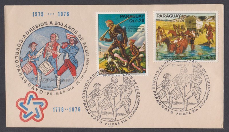 PARAGUAY - 1975 AMERICAN BICENTENARY - 2V - FDC