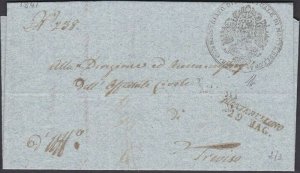 ITALY 1841 folded wrapper MONTEBELLUNO to Treviso...........................W199