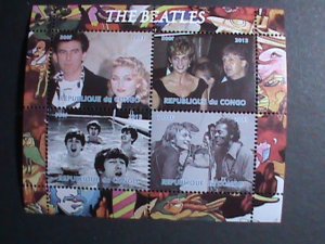 CONGO-2013 THE BEATLES -FAMOUS BAND- MNH-S/S VERY FINE WE SHIP TO WORLD WIDE