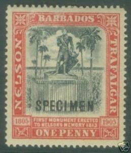 BARBADOS NELSON SG147 OVERPRINTED SPECIMEN