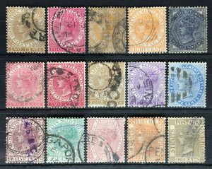 MALAYA 1882-91 STRAITS SETTLEMENTS QV wmk CA 15V Used SG#50-53/63-71 M2548