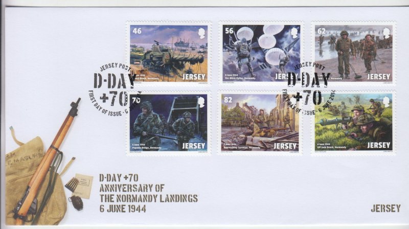 Jersey 2014, 'D Day,  Set of 6  on FDC