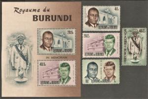 BURUNDI Sc# B23 - B27 MNH FVF Set-4 + SS Perf Kennedy