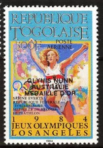 Togo 1985 Olympics Games Los Angeles 1984 Winners Athletics G. Nunn MNH