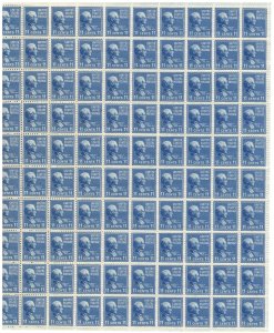 #816 – 1938 11c Polk – Presidential Series – MNH OG Sheet