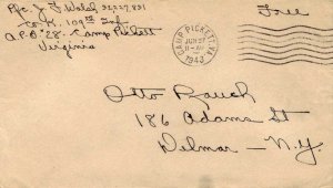 United States A.P.O.'s Soldier's Free Mail 1943 Camp Pickett, Va. [A.P.O. 28]...