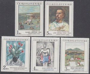 CZECHOSLOVAKIA Sc# 2678-82 CPL MNH SET of 5 DIFFERENT PAINTINGS