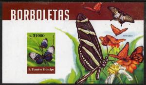 St Thomas & Prince Islands 2015 Butterflies #6 imperf del...