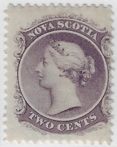 Nova Scotia1860-63 QV, 2c dull purple, p12, white paper, sg 20/Sc9. MHr  (aa212a