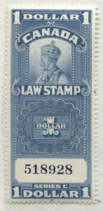 KGV 1935 $1 Law stamp slate unmounted mint NH