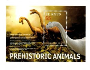 Saint Kitts 2005 - Dinosaurs - Souvenir Stamp Sheet - Scott #614 - MNH