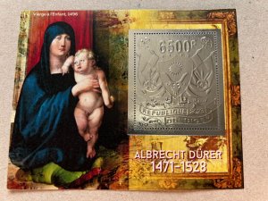 Art, Albert Durer 5 blocks Foil Silver perforated NEW 2023