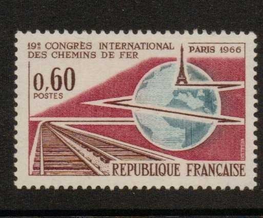 FRANCE SG1723 1966 19th INTERNATIONAL RAILWAY  MNH 
