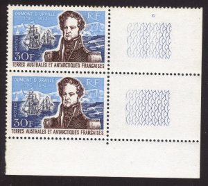 FRENCH SOUTHERN ANTARCTIC TERRITORY (F.S.A.T.) SC # 30 MNH PAIR CV $280.00