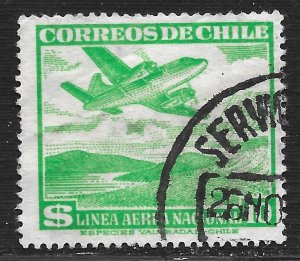 Chile #C143 10p Plane and Mountain Lake