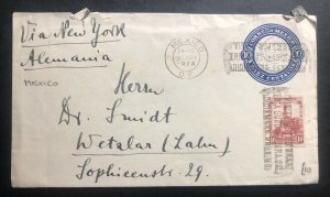 1923 Mexico City Mexico Postal Stationery Cover To Weralar Germany