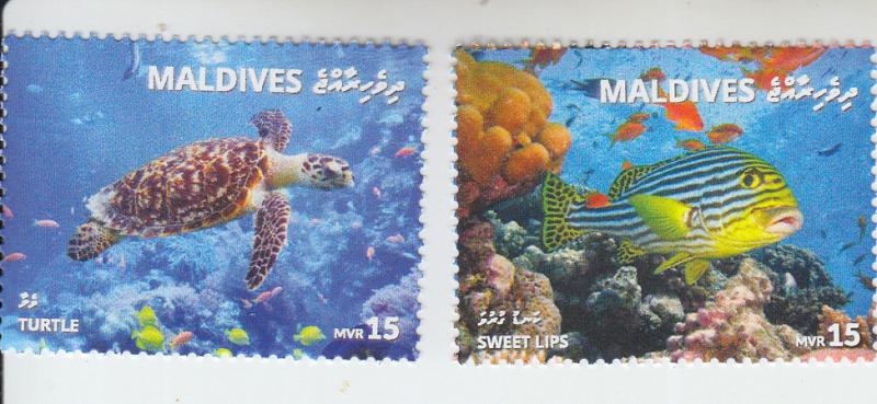 2018 Maldives Fish & Turtle (2) (Scott NA) MNH