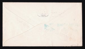 U363 HARRISBURG PA BARRY OVAL MACHINE CANCEL RETURN ADDRESS BURIAL CASE CO 1900