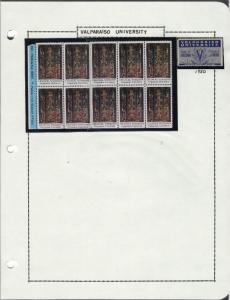 Small Valparaiso University Poster Stamp Collection On 3 Hole Paper -  (CG66)