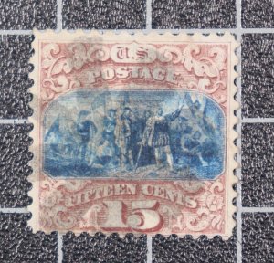 Scott 118 - 15 Cents Columbus - Used - Nice Stamp - SCV - $900.00
