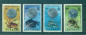 Tuvalu - Sc# 19-22. 1976 Coins and Marine Life. MNH $2.40.