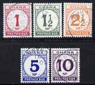 Ghana 1970 Postage Due set of 5 fine cds used, SG D27-31