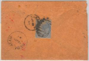 41495  STRAITS SETTLEMENTS -  POSTAL HISTORY -  P PENANG postmark  to INDIA