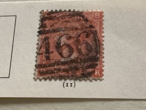 Great Britain SG 94/95 4d Vermilion plate 11 stamp hinged on piece Ref A273
