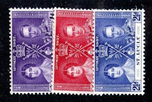 1937 St Lucia  Sc# 107-09 MNH** cv $1.50 ( 7964 BCXX )