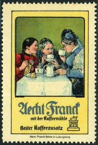 Heinrich Franck Söhne Coffee Cinderella Advertising Label Poster Stamp GERMANY