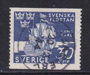 Sweden #353  used 1944 ship  perf. 12 1/2  Vert.  30o