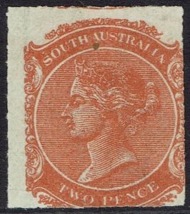 SOUTH AUSTRALIA 1868 QV 2D ROULETTE WMK CROWN/SA WIDE NO GUM