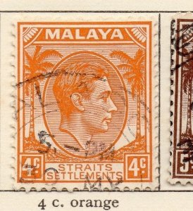 Malaya Straights Settlements 1937-41 Early Issue Fine Used 4c. 205371