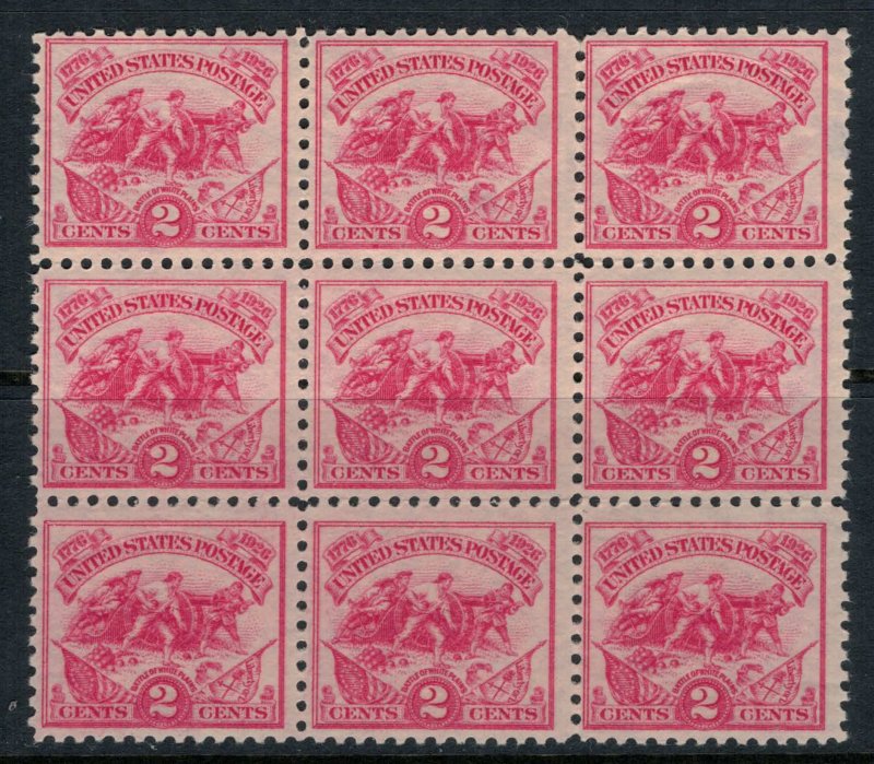 U.S. #629* NH Block of 9  CV $27.00