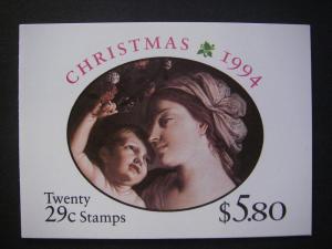 BK217, Scott 2871Ab, 29c Christmas Traditional 1994, #1, MNH Complete Booklet