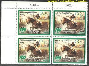 YEMEN, OLYMPIC GAMES 1984, HORSE RIDING, BLo4 ** NH!