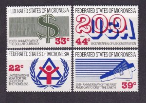 1987 Micronesia  68-71 25 years of first American astronaut, John Glenn 5,00 €