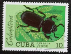 CUBA Sc# 3040 INSECTS bugs beetles 10c  1988  used cto