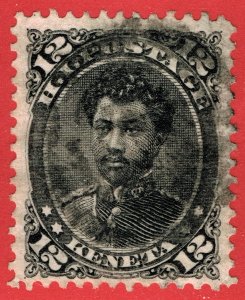 [mag118] HAWAII 1875 Scott#36 12¢ Keneta Prince William Pitt Leleiohoku cv:$35