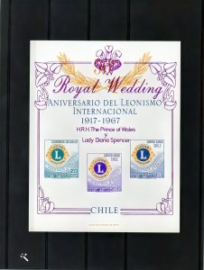 Chile 1981  Lions Club ovpt.Royal Wedding Souvenir Sheet  MNH SG#.RW1