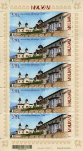 Moldova 2020 MNH Architecture Stamps Monasteries Varzaresti Monastery 5v M/S