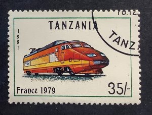 Tanzania 1991 Scott 803 CTO - 35sh, Locomotive, France TGV, 1979