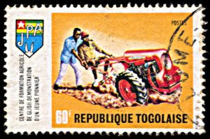 Togo 708, postally used, Plowing