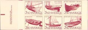 Sweden - 1988 Scott 1666-1671 Booklet Inland Boats Ships