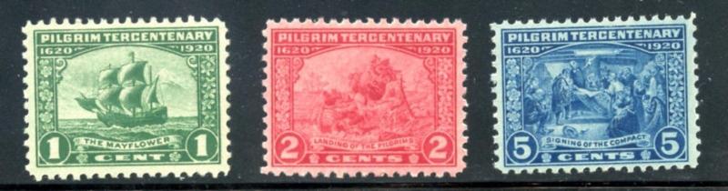 U.S. Scott 548 thru 550 Pilgrim Tercentenary Issue FVF MNH