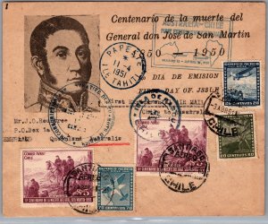 1951 Saniago Chile First Flight Cover FFC to Fiji Suva Via Queensland Australia