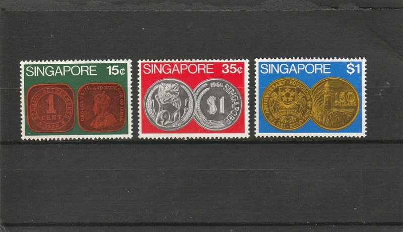 Singapore  Scott#  150-152  MH  (1972 Singapore Coins)