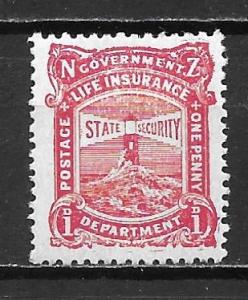 New Zealand oy25 1d Life Insurance single Unused LH