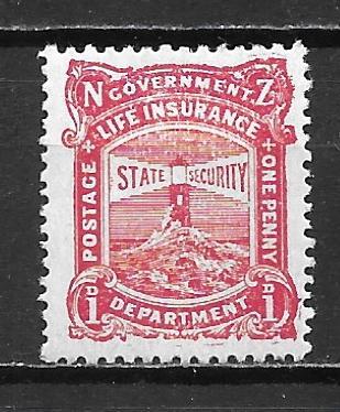 New Zealand oy25 1d Life Insurance single Unused LH