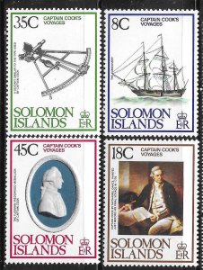 Solomon islands 1979 Capt Cook's Voyages Sc 381-384 MNH A2917